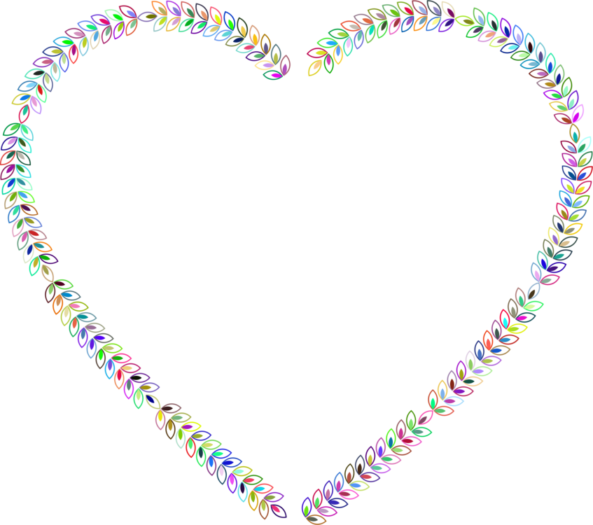 Heart Decorative Borders Flower Floral Design Computer - Floral Heart Outline (847x750), Png Download