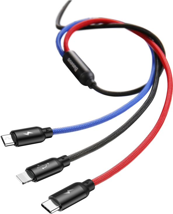 Baseus 3 In 1 Micro Typec 8pin Lightning - Baseus 3 In 1 (800x800), Png Download