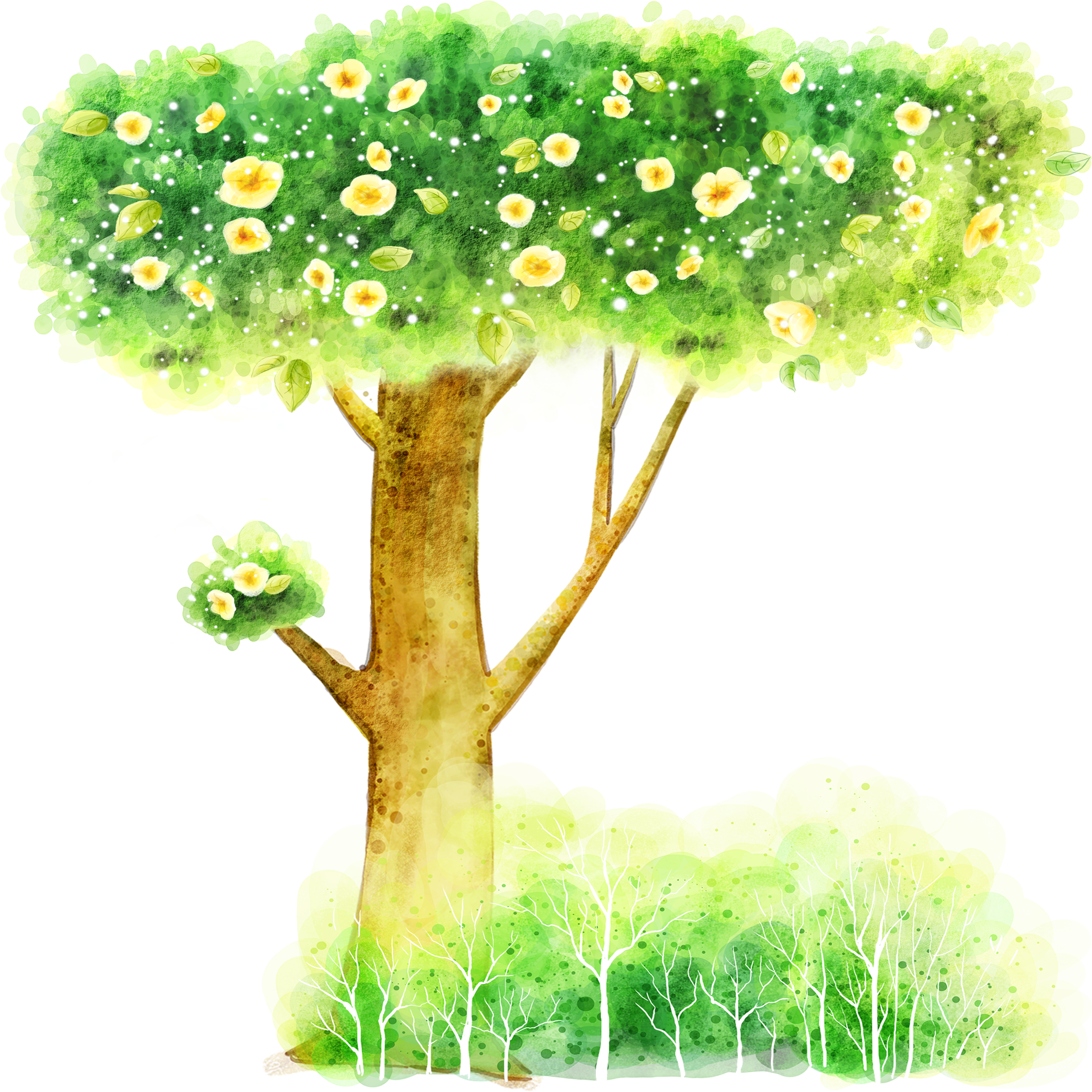 Cartoon Illustration Trees Transprent Png Free Download (5000x5000), Png Download