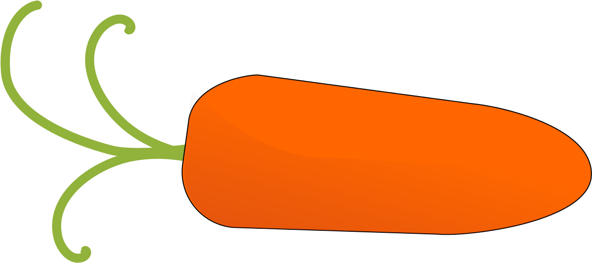 Little Carrot Clipart By Ossidiana - Carrot Clip Art (1200x541), Png Download