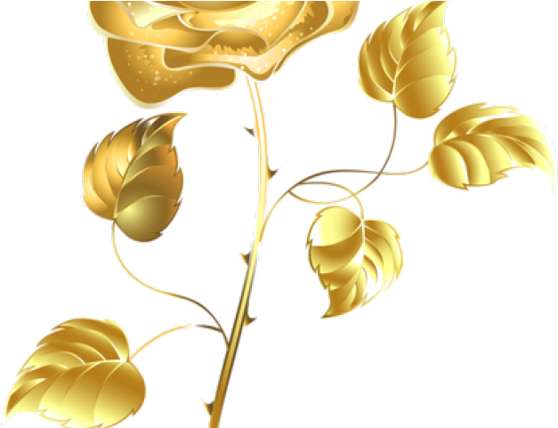 Rose Bush Clipart Dead - Gold Flower On Transparent Background (640x480), Png Download