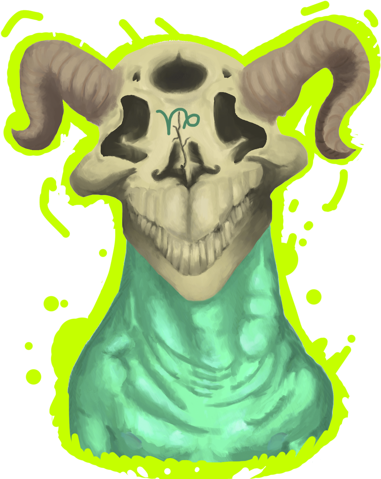 Der Capricorn - Skull (1300x1600), Png Download