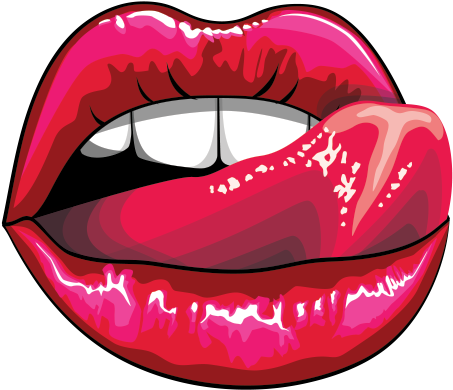 Sexy Lips Png - Bite Lips Vector (600x600), Png Download