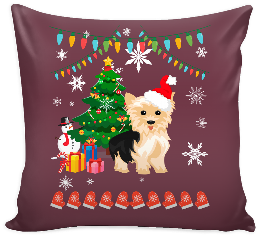 Yorkie Christmas Pillow Cover - Polish Flag Pillow (1024x1024), Png Download
