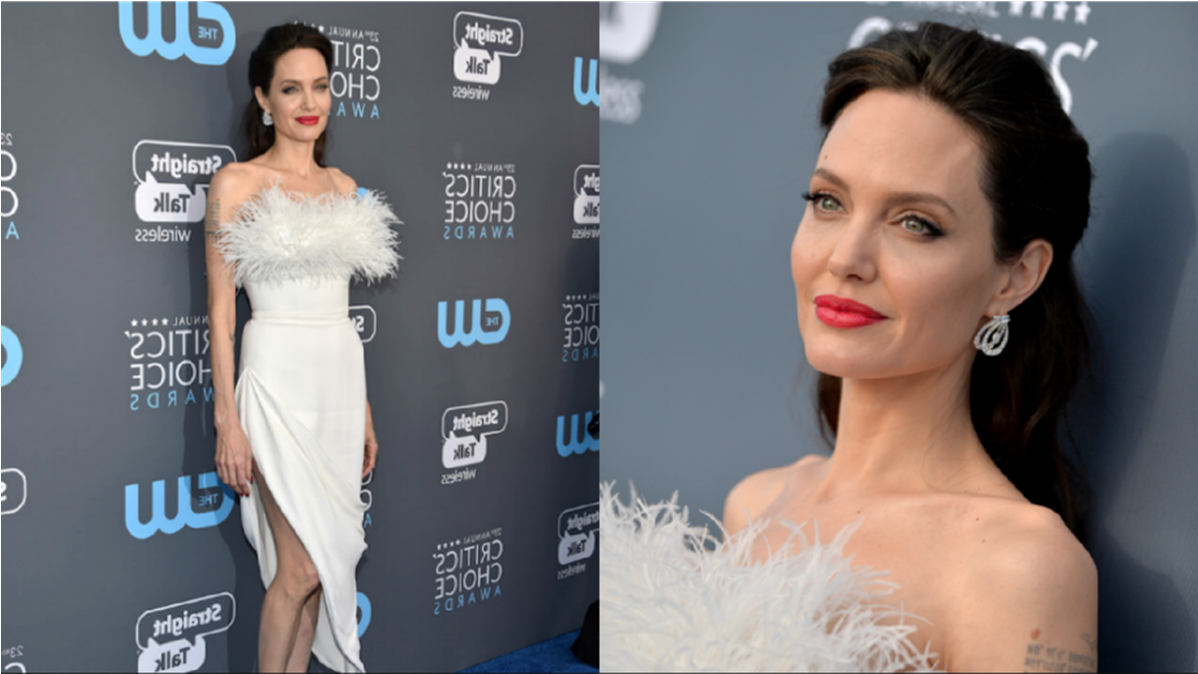 Angelina Jolie - Gown (1601x674), Png Download