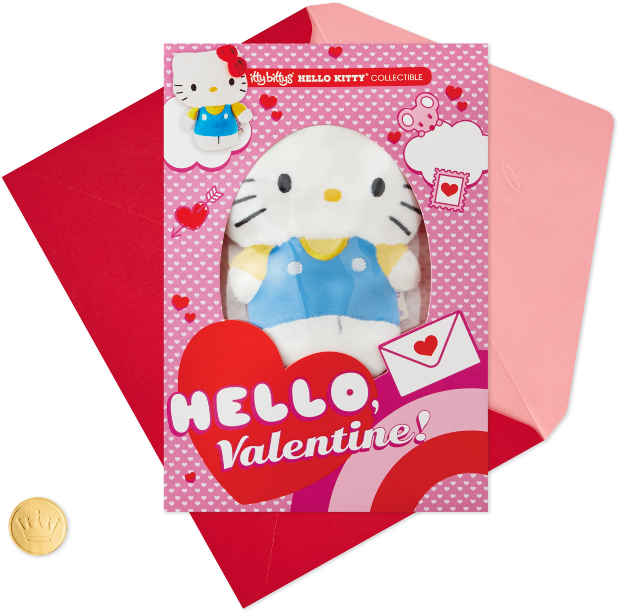 Itty Bittys® Hello Kitty® Valentine's Day Card With - Valentine's Day (1470x1470), Png Download