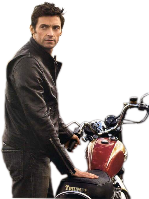 Hugh Jackman, Lidé, Všežravci, Alláh, Hudba - Hugh Jackman Motocicleta (511x685), Png Download