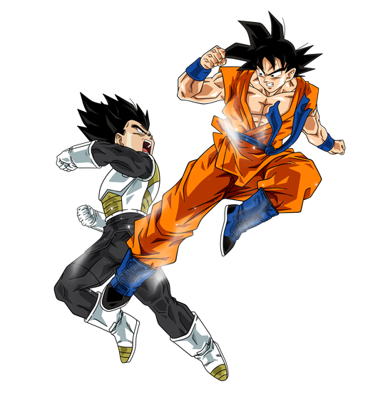 Goku Vs Vegeta By Bardocksonic-d9mb8qp - Goku Vs Vegeta Png (536x594), Png Download