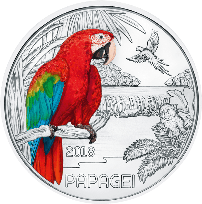 3 Euro Österreich Papagei (716x716), Png Download