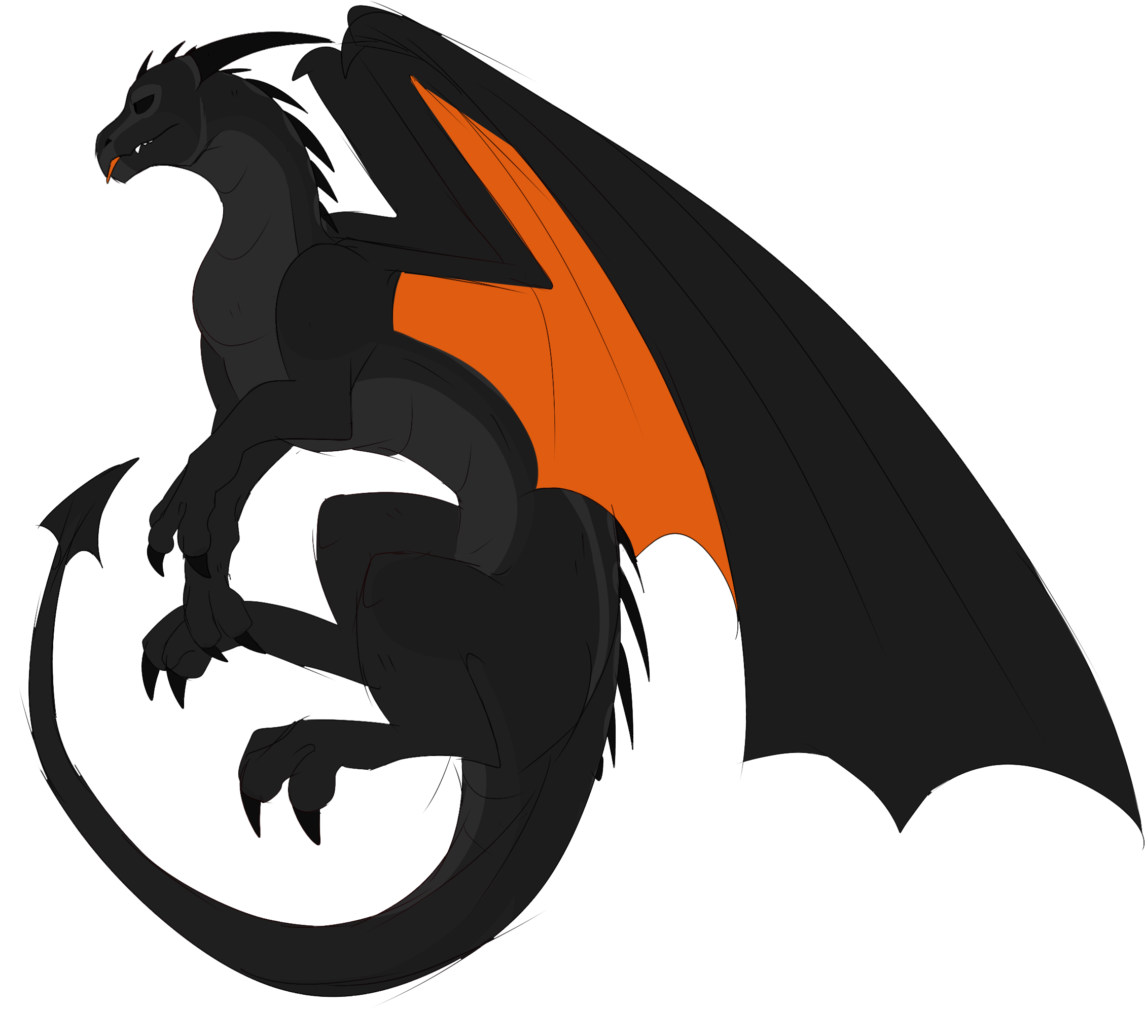 Black Dragon Sketch - Illustration (2527x2146), Png Download