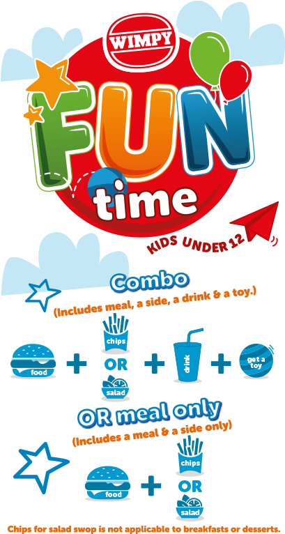 Kids Meals - Wimpy Kiddies Menu (416x785), Png Download