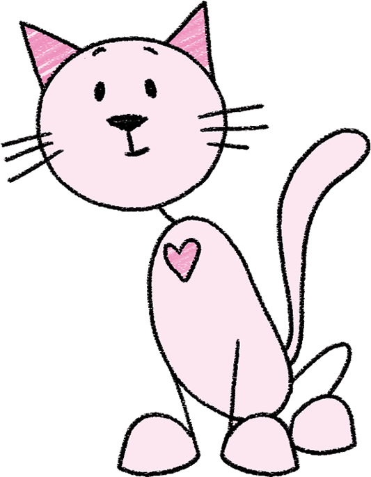 Cat Drawing - Cartoon (750x750), Png Download