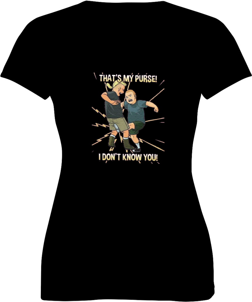 Bobby Hill That's My Purse Ladies V Neck Cotton T Shirt - Active Shirt (819x1024), Png Download