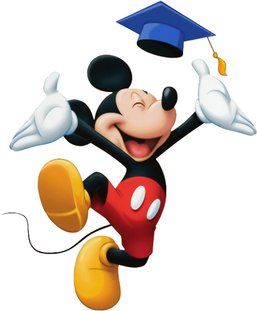 Mickey Mouse Graduation - Mickey Mouse With Graduation Cap (540x640), Png Download