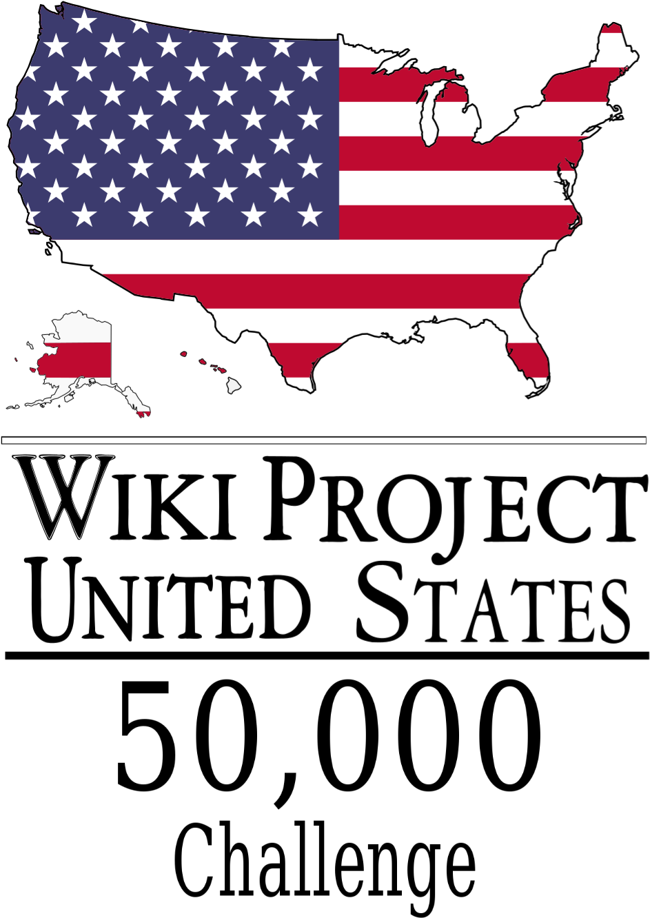 Wikiproject United States Logo And 50k Logo - Usa Flag (967x1561), Png Download