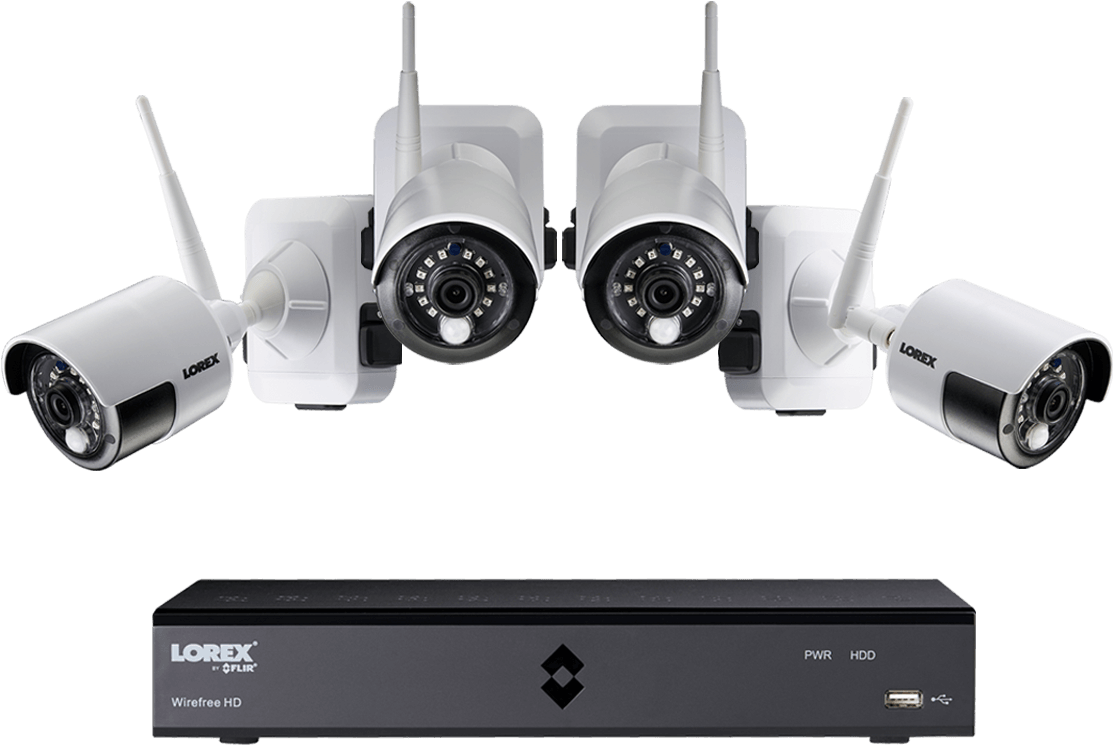 1080p Wireless System With 4 Rechargeable Wire Free - Security Cameras Systems (1200x800), Png Download