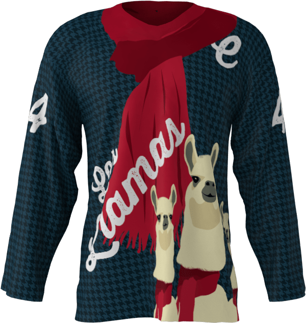 Los Llamas Custom Hockey Jersey - Cardigan (1024x1024), Png Download