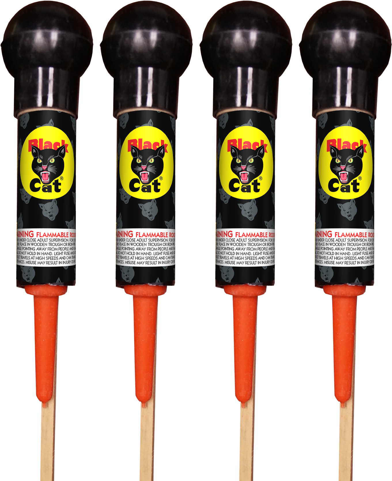 Red White And Blue Fireworks Png - Black Cats Rockets (1800x1800), Png Download