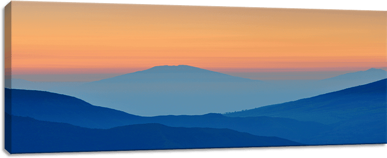 Mountain Silhouette Panoramic Canvas Print - Summit (800x601), Png Download