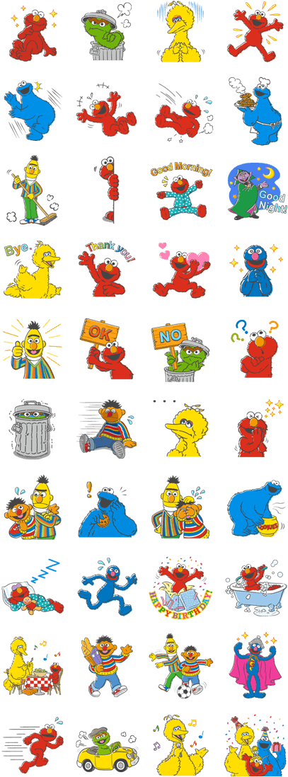 Sticker Line Sesame Street (420x1121), Png Download