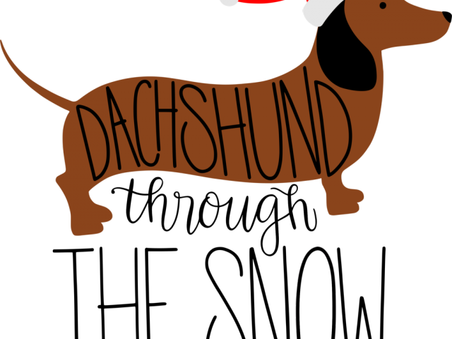 Dachshund Clipart Two - Dachshund Through The Snow Png (640x480), Png Download