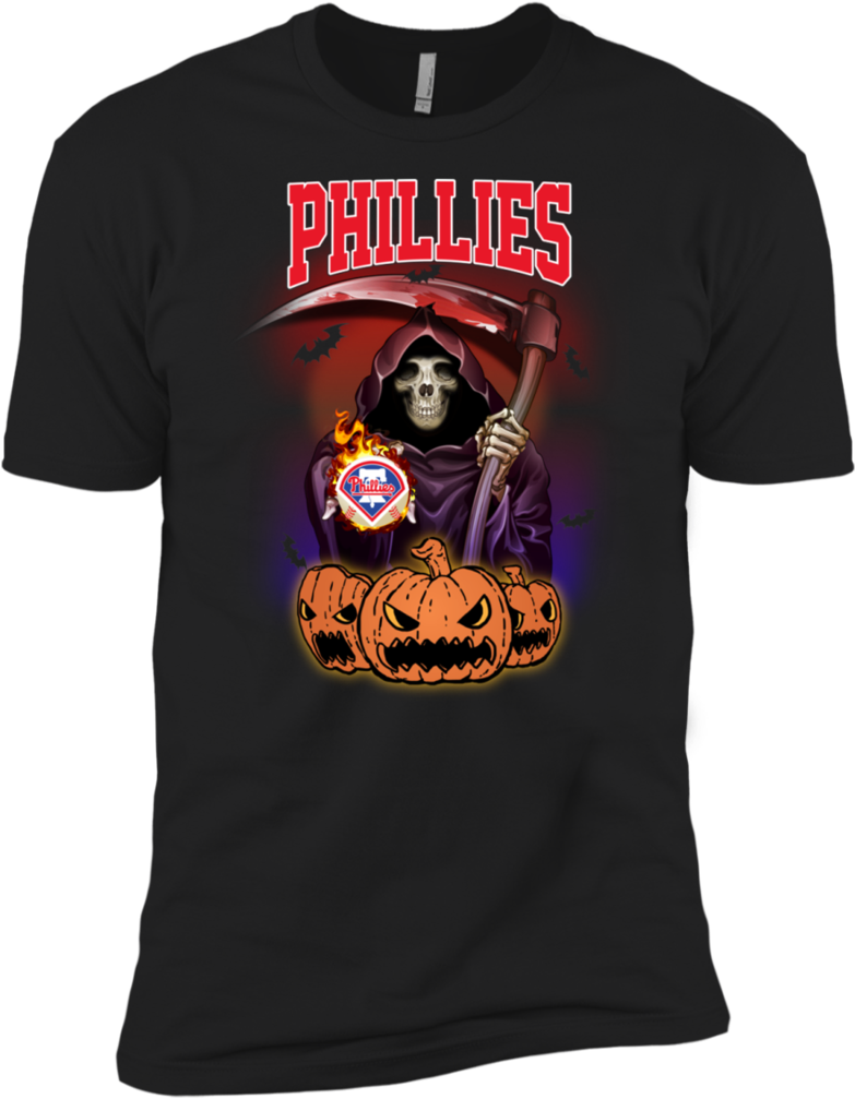 Buy Philadelphia-phillies Reaper The Death Halloween - Shirt (1024x1024), Png Download