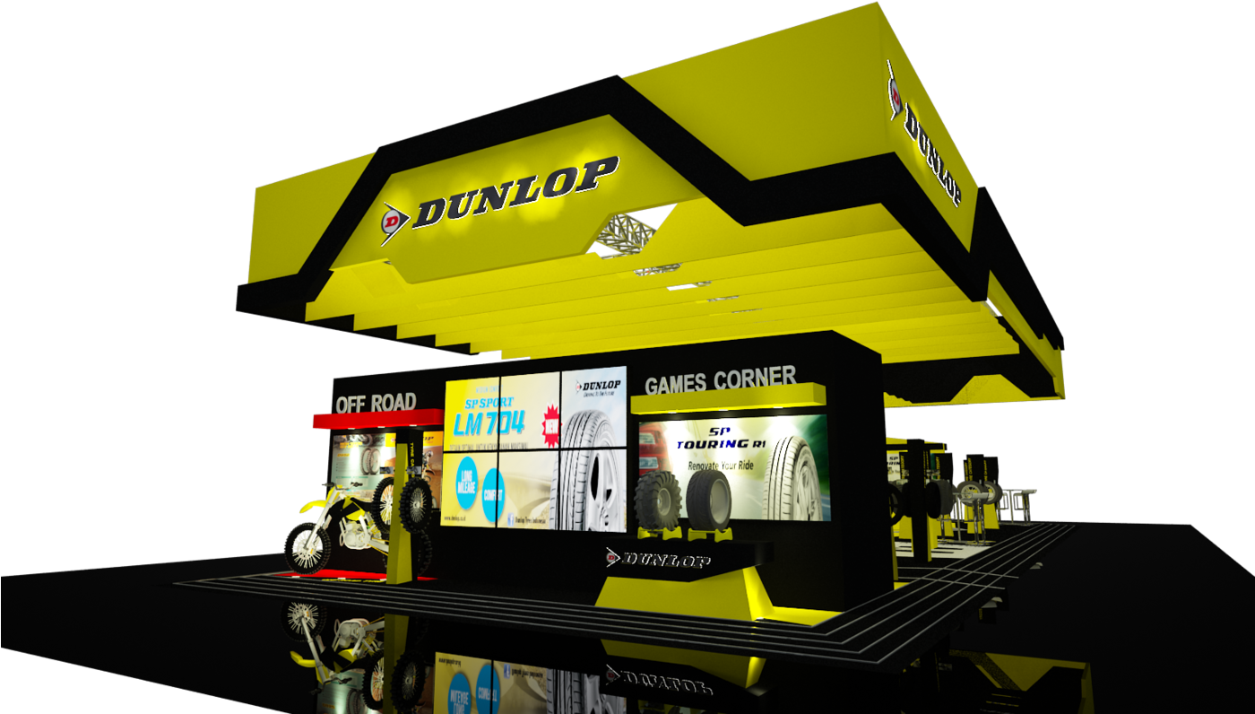 Dunlop Tire Booth On Giias - Graphic Design (1399x839), Png Download