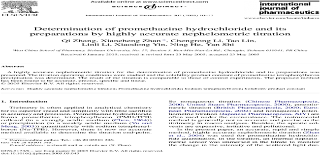 Determination Of Promethazine Hydrochloride And Its - Document (1200x630), Png Download