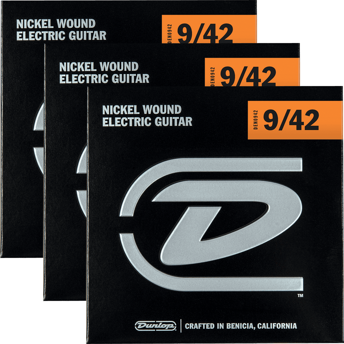 Jim Dunlop Pack De 3 Jeux Light 09-42 - Orange (1200x1200), Png Download