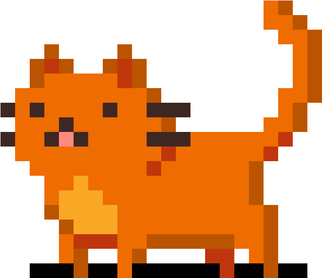 Orange Cat - Cat Pixel Art (1200x1200), Png Download