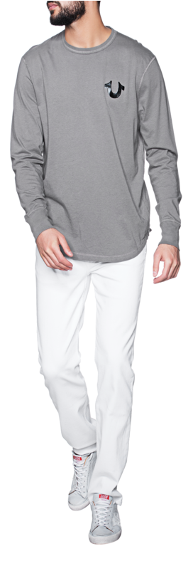 True Religioncore Metallic Grey // Longsleeve With - Pajamas (618x794), Png Download