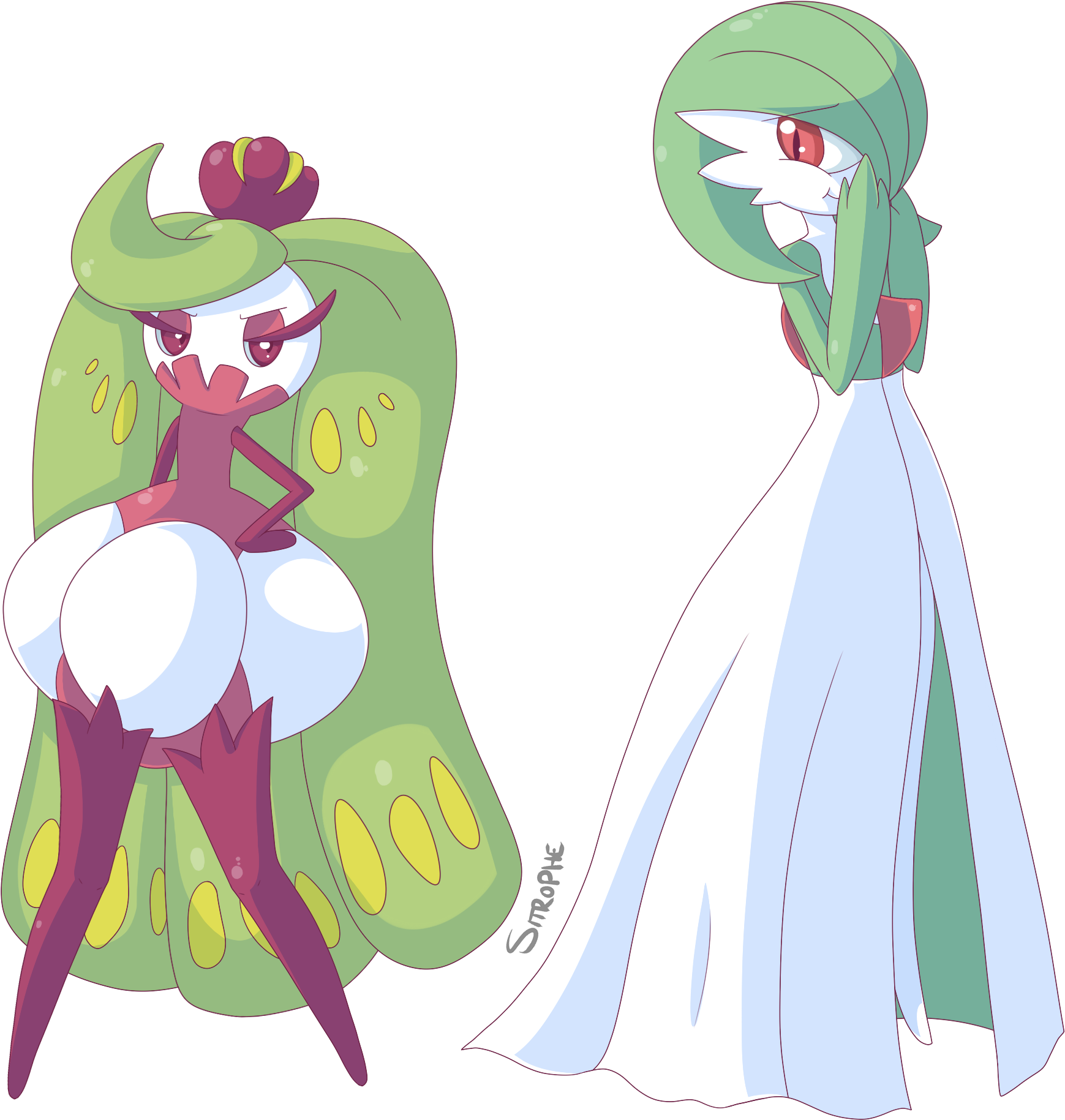 Trophe Pokémon Sun And Moon My Pokémon Ranch Mammal - Gardevoir And Tsareena (2000x2000), Png Download