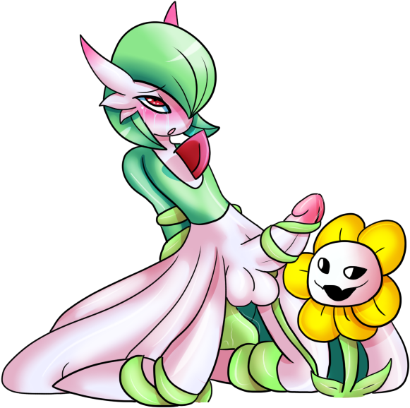 D - Facdn - - Yoshimister Flowey And Gardevoir - Png - Cartoon (900x700), Png Download