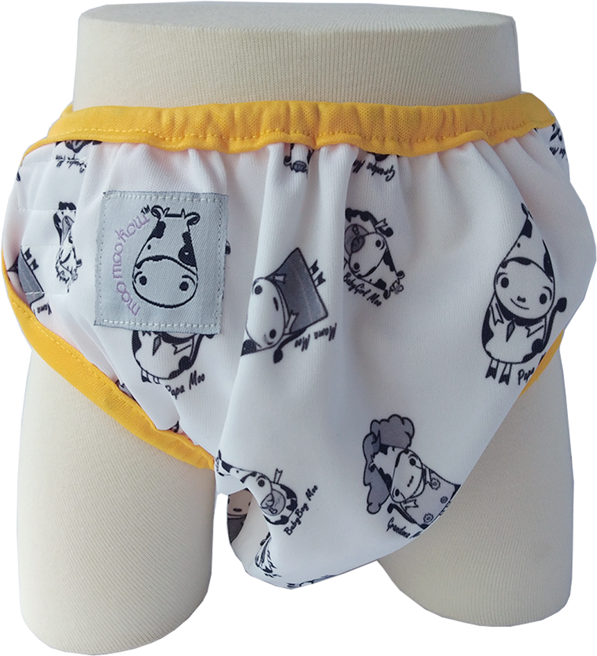 One Size Swim Diaper Moo Family With Yellow Border - Baseball Cap (1000x1000), Png Download