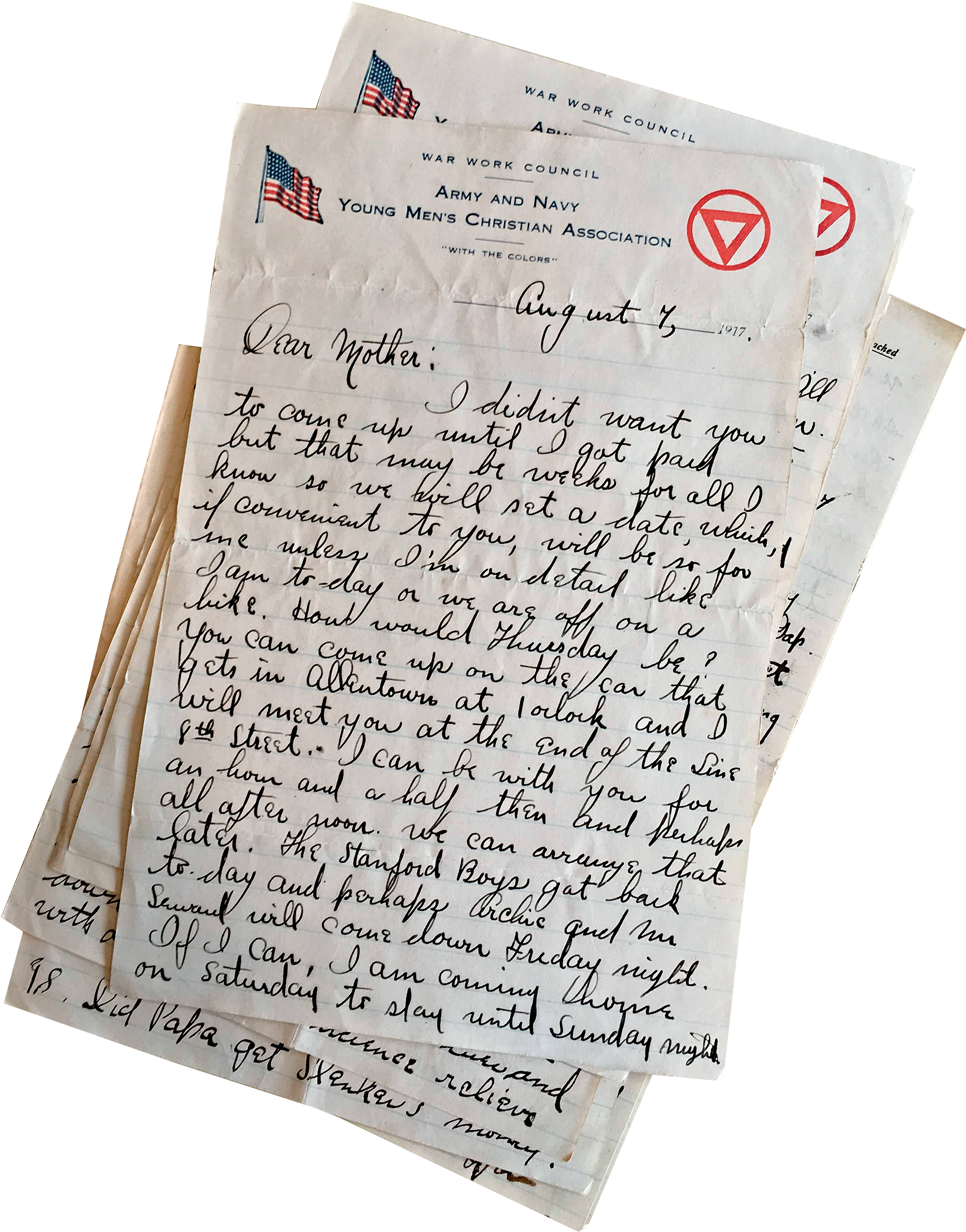 Kressler's Letters From Wwi That Are Housed In The - Handwriting (1782x2283), Png Download
