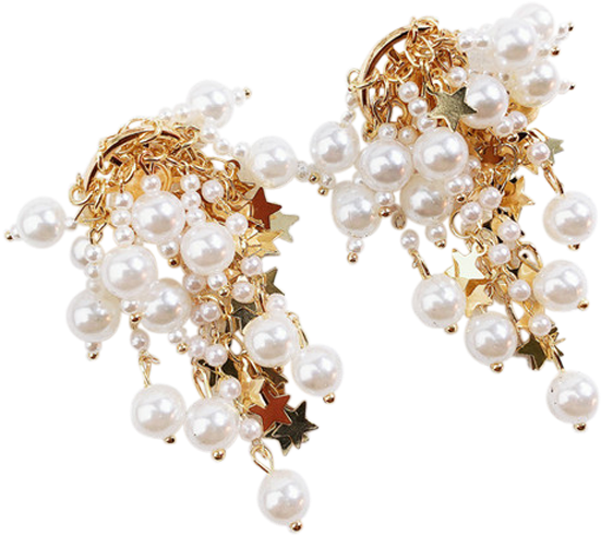 'starburst' Pearl Drops - Earrings (600x600), Png Download