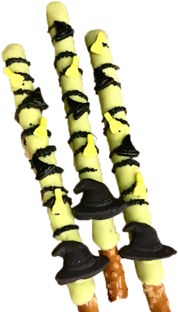 Witches Hat And Broom Chocolate Covered Pretzel Sticks - Twig (480x640), Png Download