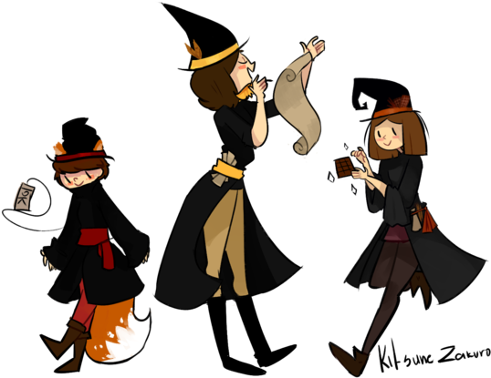 Chibi Witches - Cartoon (750x600), Png Download