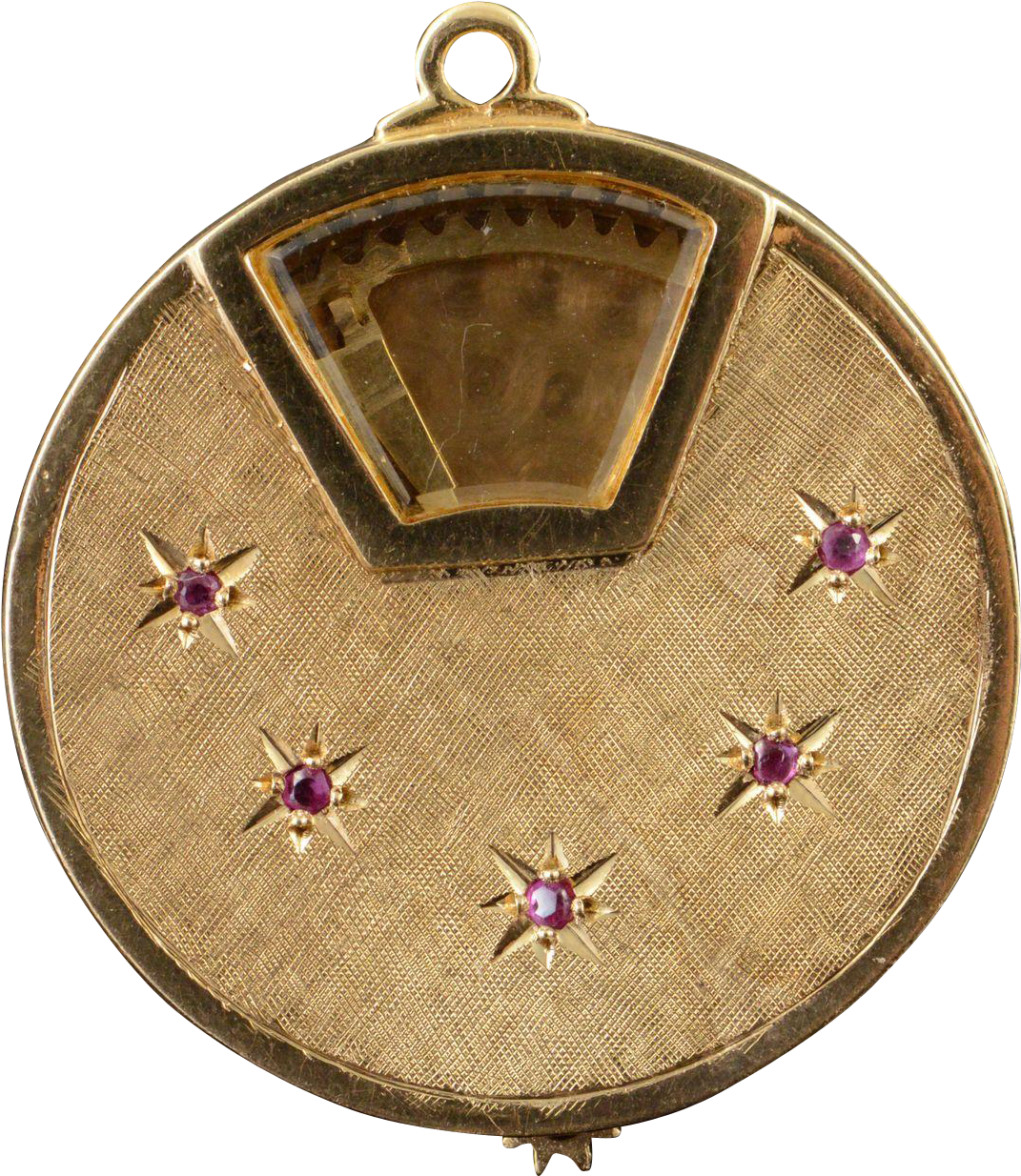 14k 1960's Spinning Photo Locket Ruby Starburst Charm/pendant - Locket (1233x1233), Png Download