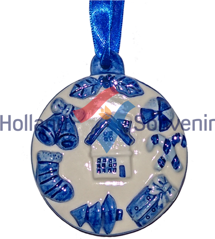 Christmas Ornament 3d Delft House - Locket (768x768), Png Download