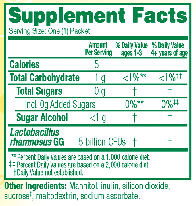 Daily Probiotic Packet For Toddlers And Kids Culturelle - Label (1586x1000), Png Download