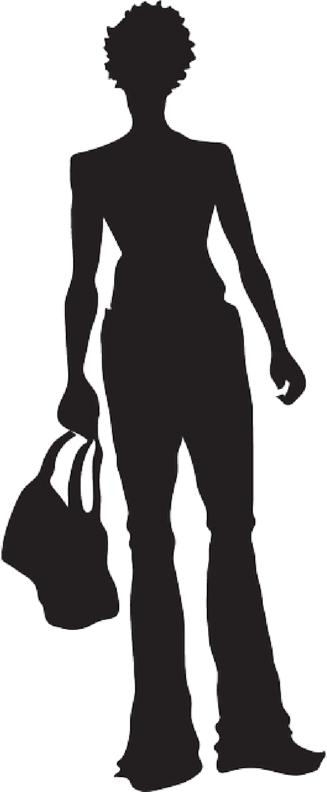 Displaying 18> Images For Standing Bear Silhouette - Woman With Purse Silhouette (800x1600), Png Download