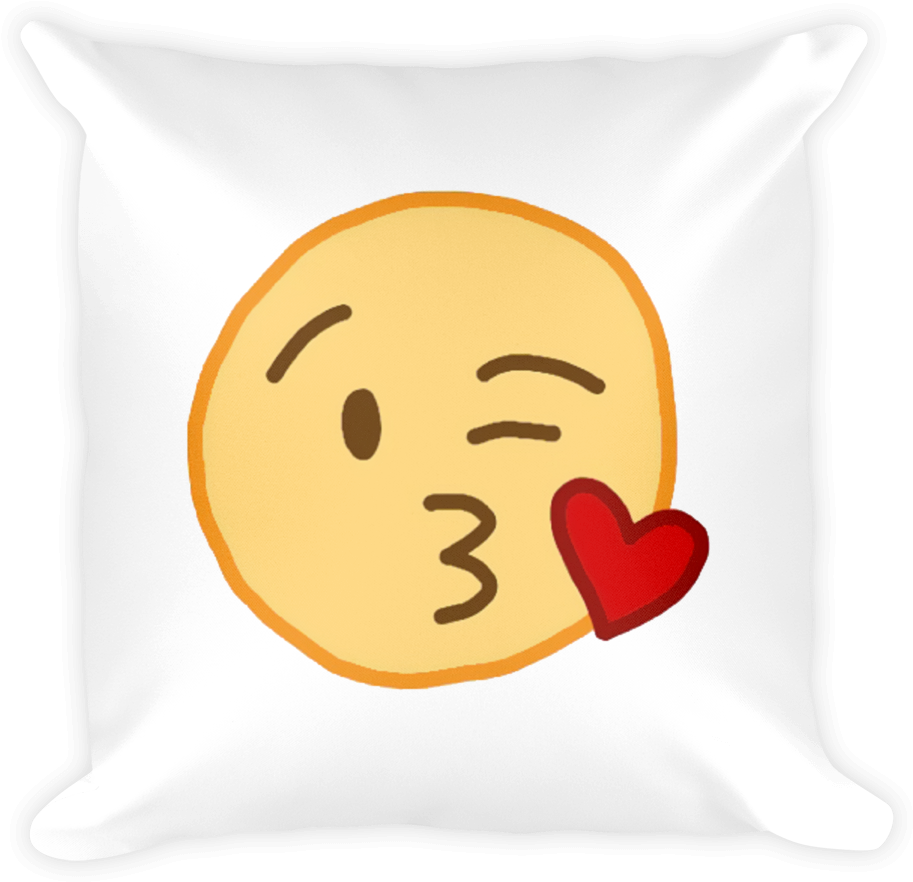 Kissing Wink Pillow - Throw Pillow (1000x1000), Png Download