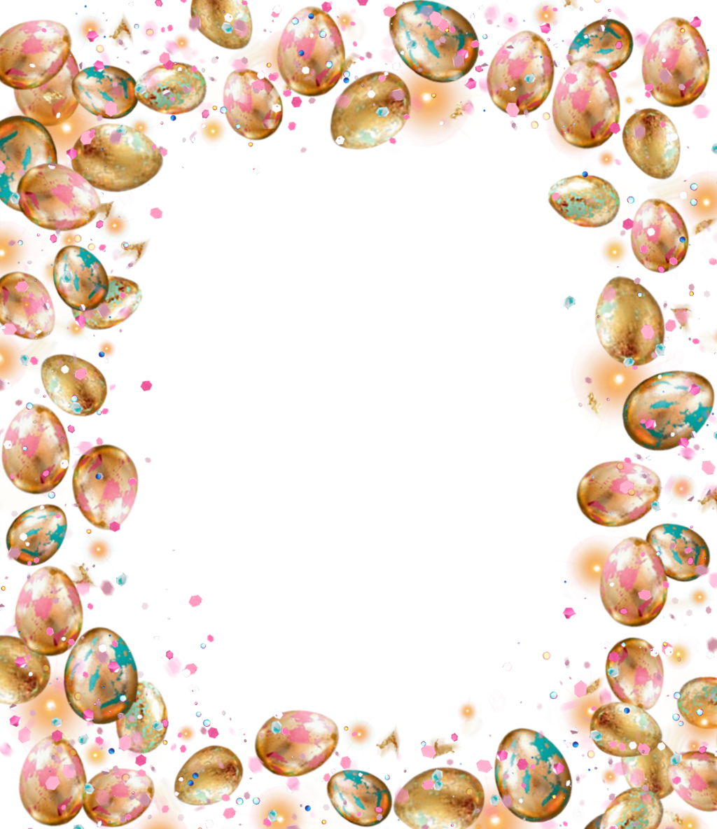Frame Pictureframeconfetti Easter Bunnyrabbit Easterti - Circle (1024x1184), Png Download