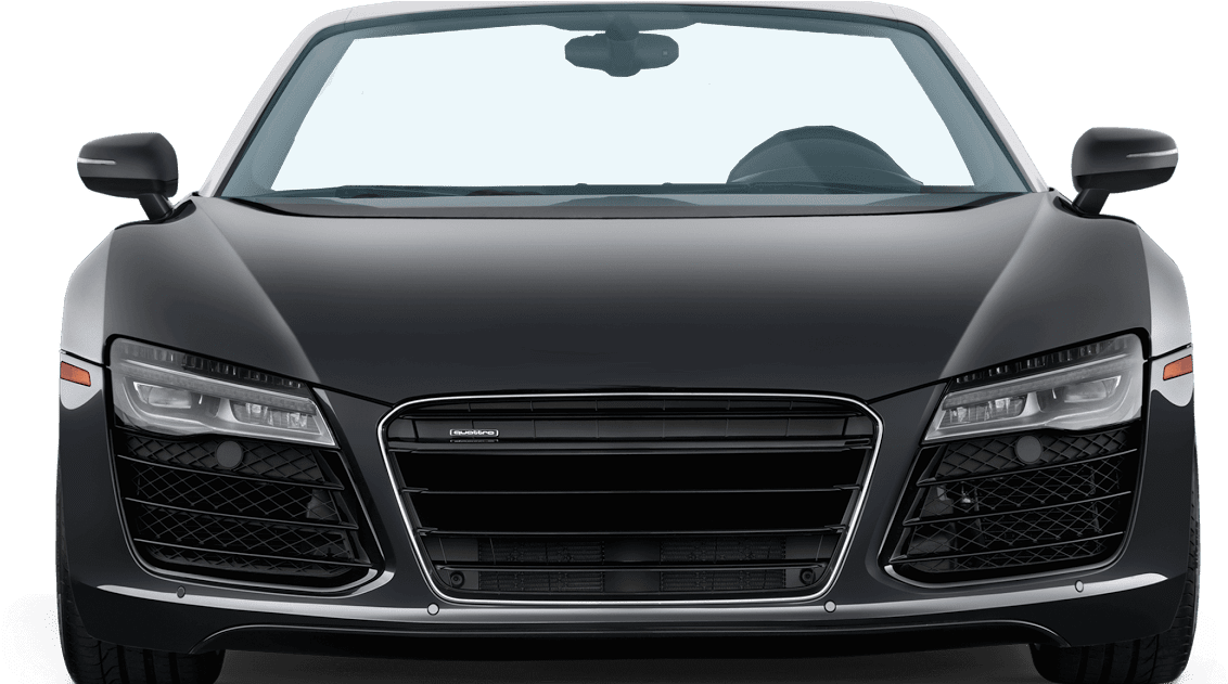 Lutzie Black Audi Car Front View - Audi R8 Front View (1200x630), Png Download