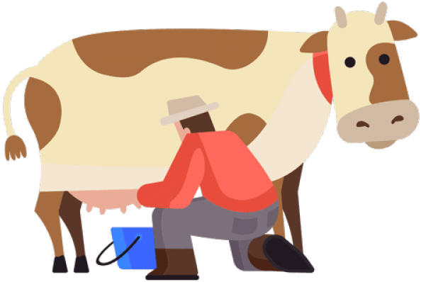 Vector Swirl Clipart Cow - Milking (640x480), Png Download