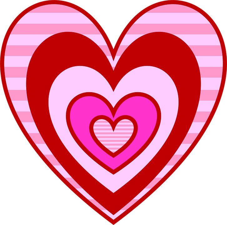 Valentine Heart - Corazones Rosa Y Rojo (726x720), Png Download