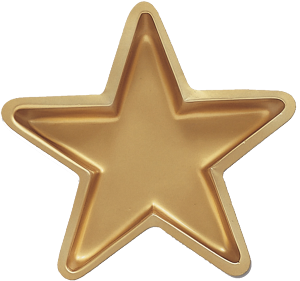 Gold Star Plastic Tray - Party (600x594), Png Download