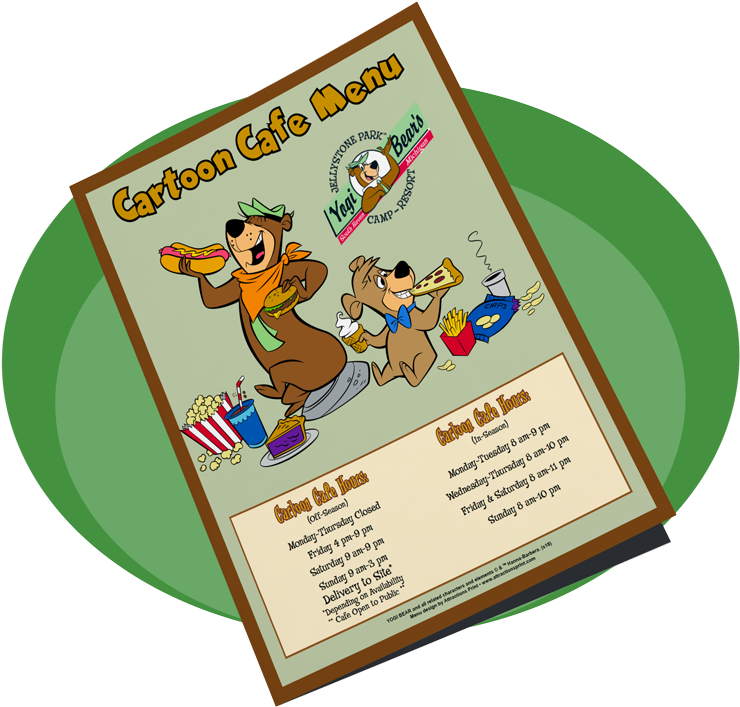 Cartoon Cafe Menu - Jellystone Park Cartoon Cafe (800x761), Png Download