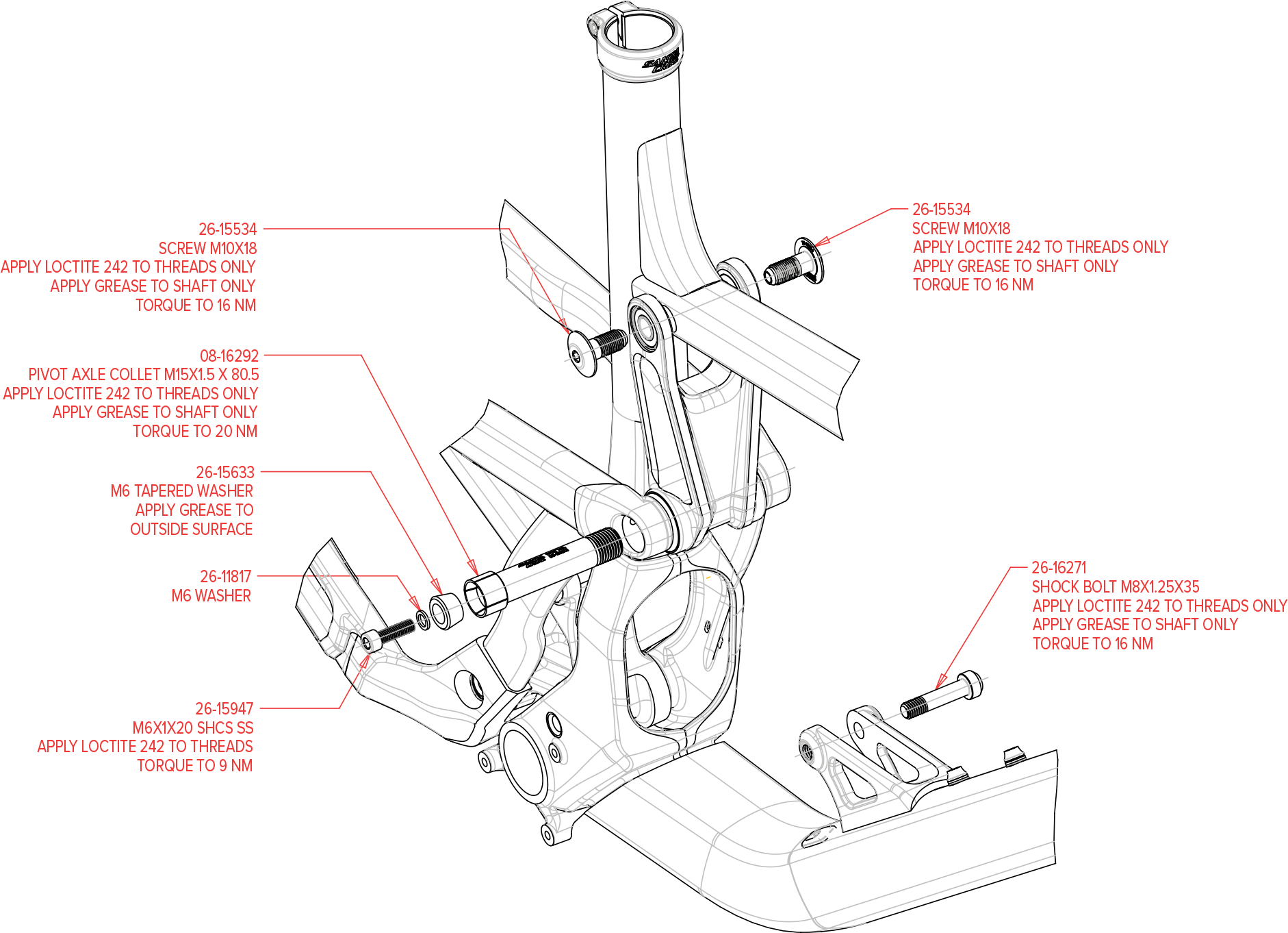 Juliana Bicycles - Diagram (2000x1407), Png Download